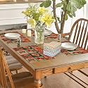 Gift Hamper - Premium Dining 4 pcs Tablemat + 135 cm Runner and Leaf Design Coaster Set 4 (Yellow)