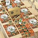 Gift Hamper - Premium Dining 6 pcs Tablemat + 180 cm Runner and Spiral Round Design Coaster Set 6 (Green)