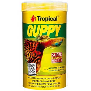 tropical guppy flakes super colour enhancer for guppy 250ml50g item code-77054