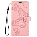TROUNCE Butterfly Magnetic Closure Full Protection Flip Cover with Cards &amp; Cash Pockets (Wallet Case | Mobile Back Cover- Pink) for Vivo X60