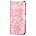 TROUNCE Diva Series Embossing Elephant Faux Leather Flip Wallet Case Stand with Card Holder &amp; Magnetic Closure Flip Cover (Pink) for Poco X4 Pro 5G