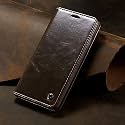 TROUNCE Elegant Series Leather Flip Wallet Case Stand with Metal Logo, Magnetic Closure &amp; Card Holder Flip Cover for Poco X4 Pro 5G - Coffee Brown