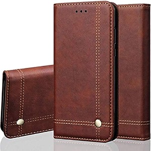 trounce kc faux leather flip wallet case stand with card holder amp magnetic closure flip cover rich brown for poco x4 pro 5g