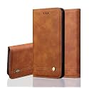 TROUNCE KC Series Leather Flip Wallet Case Stand with Metal Logo &amp; Card Holder Flip Cover (Tan Brown) for Poco X4 Pro 5G