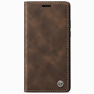 trounce shock proof prime sheepskin flip case cover with card cash holder wallet  magnetic lock coffee for poco x4 pro 5g