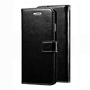 trounce vintage leather flip wallet case stand with card holder amp magnetic closure flip cover black for poco x4 pro 5g