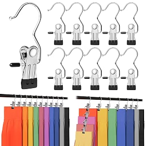 trouser hanger clips with non-slip rubber coating space saving travel pants hangers portable closet organizer for leggings skirts shorts jeans hats amp boots 20pcs