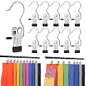 Trouser Hanger Clips with Non-Slip Rubber Coating, Space Saving Travel Pants Hangers, Portable Closet Organizer for Leggings, Skirts, Shorts, Jeans, Hats & Boots (20PCS）
