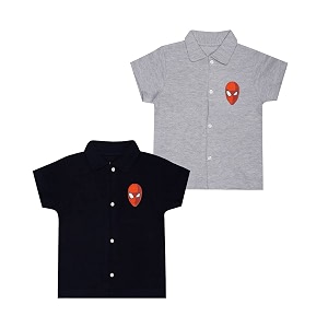 TROVE Boys Cotton Shirt Pack of 2
