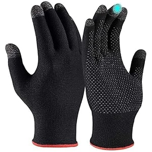 troxxon full finger bike riding gloves with touch screen sensitivity at thumb and index finger full hand gaming gloves anti-sweat breathable for men amp women gloves - carbon fibre black