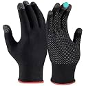 TROXXON Full Finger Bike Riding Gloves with Touch Screen Sensitivity at Thumb and Index Finger, Full Hand Gaming Gloves, Anti-Sweat Breathable for Men & Women Gloves - Carbon Fibre, Black