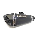 TRP TRADERS Universal Hexa Cut,Stainless Steel Slip On Exhaust Silencer 36-51 mm Muffler Pipe for All Bikes/Motorcycle (Black Carbon)