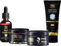 TRU HAIR & SKIN 4-in-1 Mens Styling & Skincare Kit | Hair Wax 50g, Beard Oil 30ml, Night Cream 50g & Nanotech Face Wash 100ml (4 Items in the set)