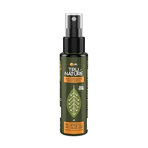 tru nature herbal mosquito repellent body spray 100ml  paediatrician certified  powerful action powered by nature  kids safe  no harmful chemicals  safe on skin