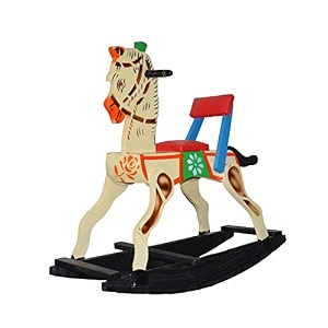 tru toys wooden rocking horse rocker ride-on toy for indoors and outdoors  channapatna wood rocking horse  handmade wooden toys toddler gift gift for kidsboysgirls 2-5 years orange