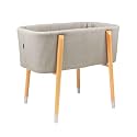 TruBliss Sova Portable Baby Bassinet, Mid-Century Design with Extra Deep Walls for Newborns and Babies Safety, Includes 2 Fitted Sheets and Padded Mattress (Glacier Grey)