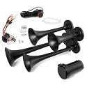 Truck Horn 4 Trumpet Train Horns with Compressor Loud Air Horn with Button