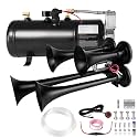 Air Horn with 0.8 Gallon Air Compressor, Super Loud Train Horn Kit with Tank