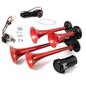 Train Horn Kit 4 Trumpet Air Horn for Truck with Compressor and Push Button