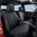 Truckiipa Seat Covers Fit for Toyota Tacoma Front Seat Leather Waterproof Full Coverage Truck Seat Covers Custom Fit for 2005-2015 Toyota Tacoma Double Crew Cab, Front Pair, Black