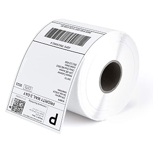 true-ally 100mm x 150mm direct thermal shipping labels 434x 634 sticker rolls 400 labels per roll strong adhesive barcode compatible for e-commerce couriers - pack of 1 400 labels