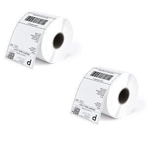 true-ally 100mm x 150mm direct thermal shipping label 434x 634 sticker rolls 400 label per roll strong adhesive barcode compatible for e-commerce couriers - pack of 2 800 labels