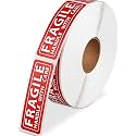 True-Ally 20 Roll Fragile Stickers - 3"x 1" Strong Adhesive Red Fragile Labels Handle with Care Warning Stickers for Shipping Packing of Goods and Moving (20 Roll - 20000 Sticker)