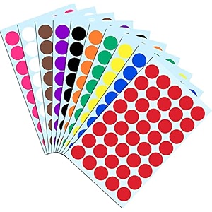true-ally 2000 labels piece mix color 1 inch25mm round dot sticker self adhesive labels writable surface for kids activity file classification calendar planner mix color