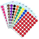 True-Ally 2000 Labels Piece Mix Color 1 Inch/25mm Round Dot Sticker Self Adhesive Labels Writable Surface for Kids Activity, File Classification, Calendar Planner (Mix Color)