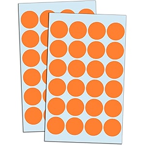 true-ally 2000 piece orange color 1 inch25mm round dot sticker self adhesive labels writable surface for kids activity file classification calendar planner orange