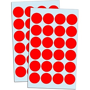 true-ally 2000 piece red color 1 inch25mm round dot sticker self adhesive labels writable surface for kids activity file classification calendar planner red