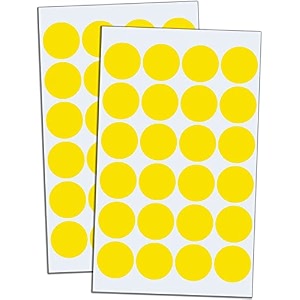 true-ally 2000 piece yellow color 1 inch25mm round dot sticker self adhesive labels writable surface for kids activity file classification calendar planner yellow