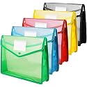 True-Ally 5 pcs Envelope Folder, Transparent Poly-Plastic A4 Documents File Storage Bag with Snap Button Certificate File Holder Document Folder for Certificates (A4, Legal - Set of 5)