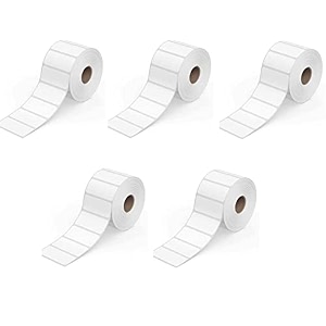 true-ally 50x25 chromo barcode label sticker - 2 x 1 inches - 50mm x 25mm - 1000 labels per roll - self adhesive sticker for printing barcodingribbon required 5 rolls per pack 5000 labels