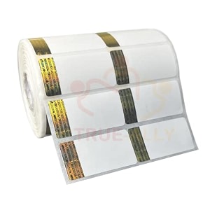 true-ally 50x25 holographic chromo barcode label - 2 x 1 inch - 50mm x 25mm - 2 ups - 2000 labelsroll - genuine original siver hologram barcode sticker 2 roll per pack 4000 labels