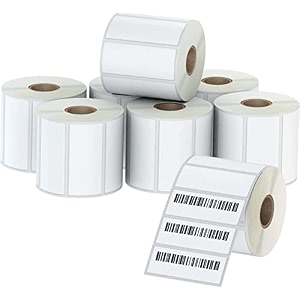 true-ally 75x25 chromo barcode label sticker - 3 x 1 inches - 75mm x 25mm - 1000 labels per roll - self adhesive sticker for printing barcoding ribbon required 10 roll per pack 10000 labels