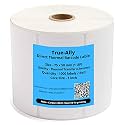True-Ally 75x50 (Chromo) Barcode Label Sticker - 3 x 2 inches - 75mm x 50mm - 1000 Labels Per Roll - Self Adhesive Sticker for Printing Barcoding (Ribbon Required) (1 Roll per Pack (1000 Labels))