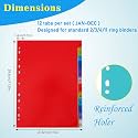 True-Ally A4 Plastic Separator,12-Tab Binder Dividers, Write & Erase Big Tab Dividers Ring Binders, Dividers for 2/3/4/11 Ring Binders, Insertable Multicolor Tabs (1 Set (Total 12 Sheets))