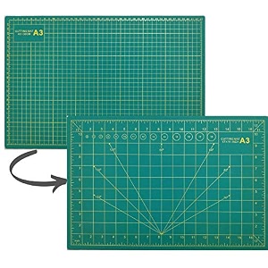 true-ally professional a3 self-healing 5 layered double sided durable non-slip pvc cutting mat - a3 green 17 x 11 inch 43 x 28 cm