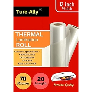 true-ally thermal lamination sheet roll 12 inch x 20 mtrs 70 microns a3 size compatible ultra clear technology