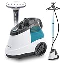 True &amp; Tidy Heavy-Duty Garment Steamer for Clothes for Home and Commercial Use, 1800W Powerful Steam with 3 Steam Settings, Wheels for Easy Movement, XL 3L Water Tank for 90+ mins Continuous Steaming