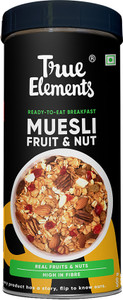 true elements fruit and nut muesli crunchy  healthy ready to eat breakfast no added sugar tin 400 g