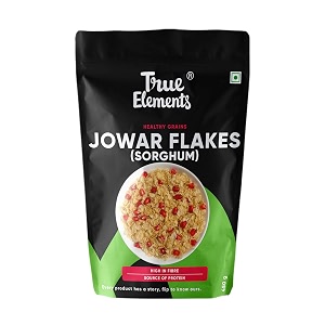 true elements jowar flakes 450g - millet cereals  gluten free flakes  jowar flakes poha  diabetic - friendly