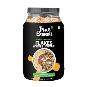 true elements jowar flakes 750g - millet flakes flakes for breakfast diet food