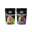 True Elements Millet Flakes Combo 900g (Ragi Flakes 450g + Jowar Flakes 450g) - 100% Wholegrain Flakes Wholegrain Flakes | Fiber Rich Flakes | Healthy Breakfast Cereal | Diet Food