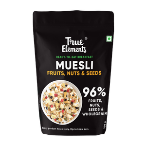 true elements muesli fruit and nut 700 g - with real fruits  cereal for breakfast  100 wholegrain muesli pouch 700 g
