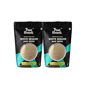 true elements white sesame seeds 150gm pack of 2 - til white seeds  indian spice  till seeds for eating  rich in nutrients