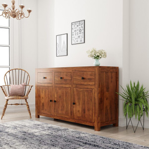 true furniture purewood sheesham free standing sideboard finish color - honey solid wood free standing sideboard