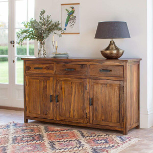 true furniture rosewood sheesham solid wood free standing sideboard