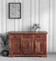 TRUE FURNITURE Sheesham ( Rosewood ) 2 Self And 3 Drawer Solid Wood Free Standing Sideboard